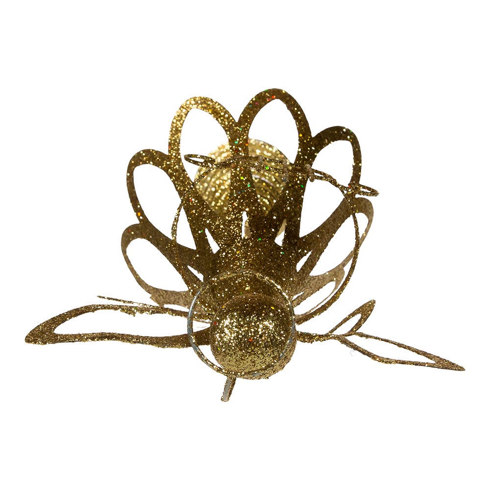 Kurt Adler 12-Inch Gold Glitter Metal Angel Treetop